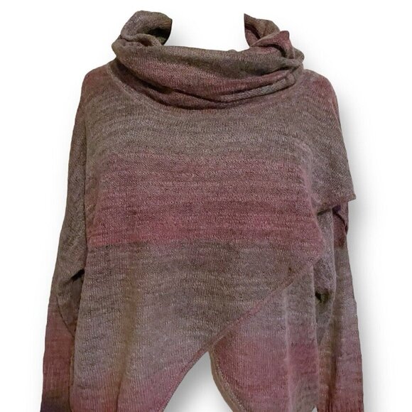Tempo Paris Womens Sweater Sz Medium Large Purple Gray Ombre Alpaca Wool Boho - Picture 2 of 8
